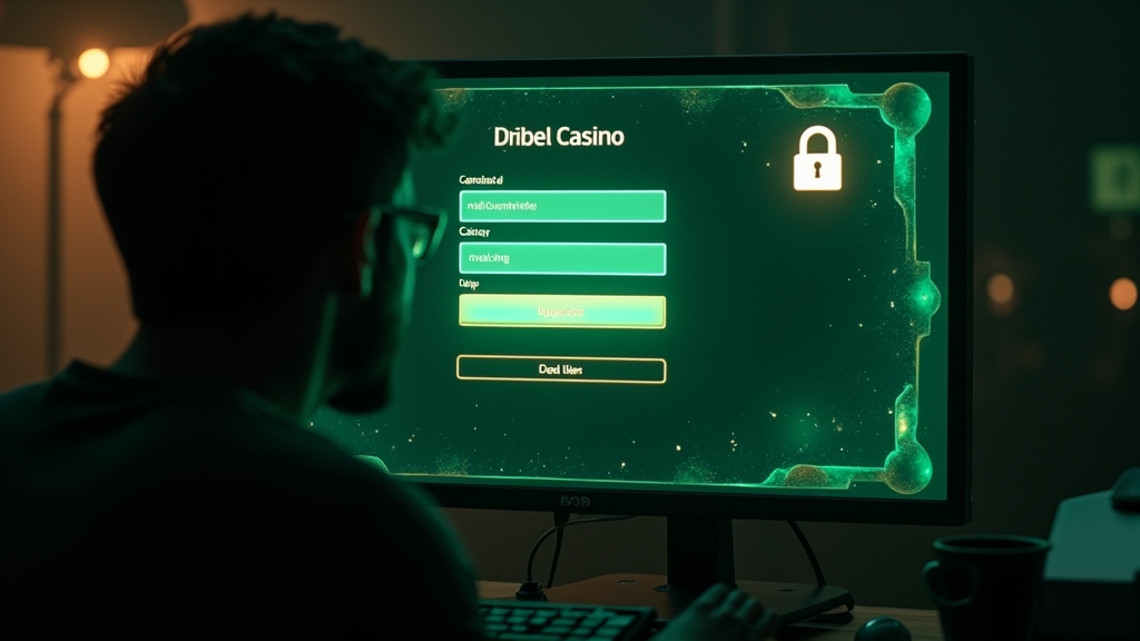 A casino login screen with a security lock and a player checking the address bar