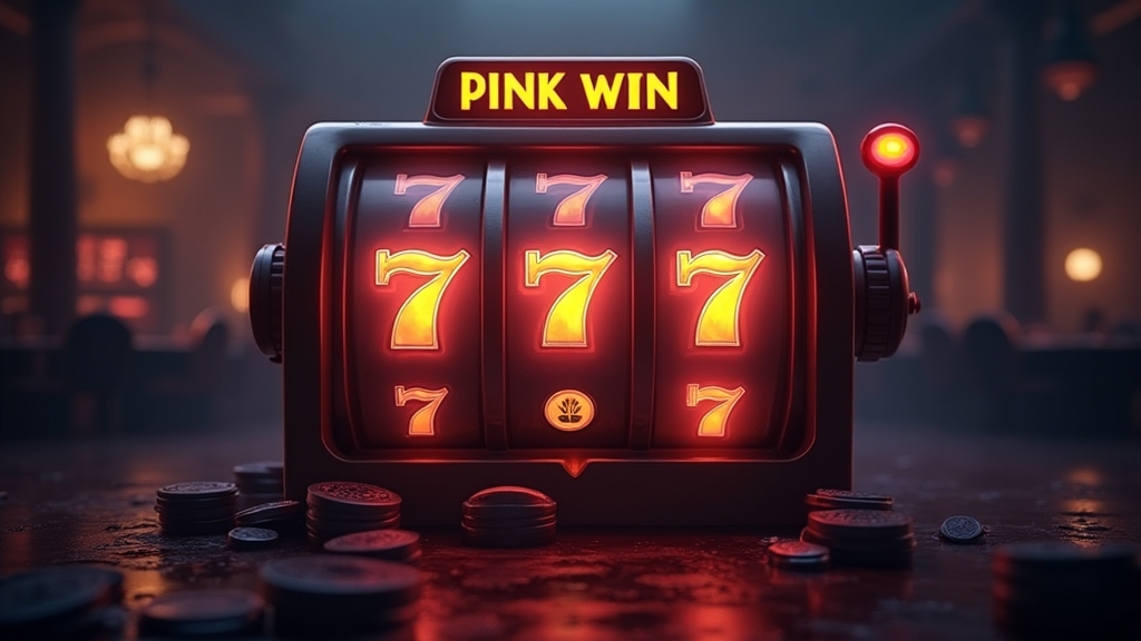 Classic slot machine showing dramatic win bursts in a dark casino